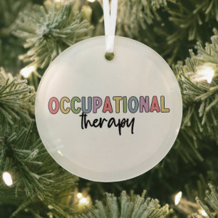 Occupational Therapy OT Student Grad Gifts Glass Tree Decoration