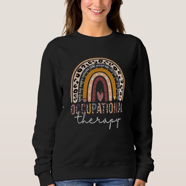 Occupational Therapy Ot Therapist Ot Month Leopard Sweatshirt (Front)