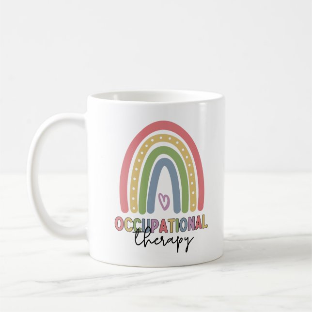 Occupational Therapy OT Therapist Rainbow Coffee Mug (Left)