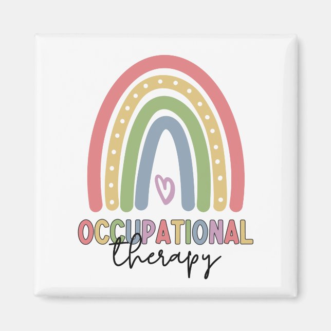 Occupational Therapy OT Therapist Rainbow Magnet (Front)