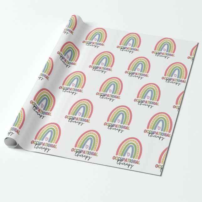 Occupational Therapy OT Therapist Rainbow Wrapping Paper (Unrolled)
