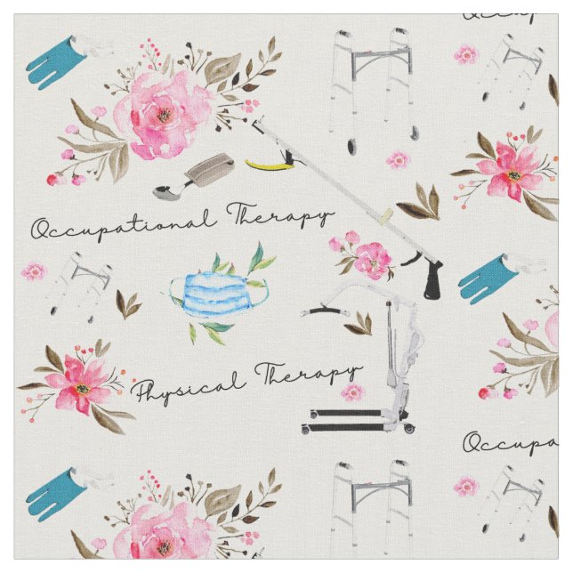 Occupational Therapy & Physical therapy theme Fabric (Close Up)