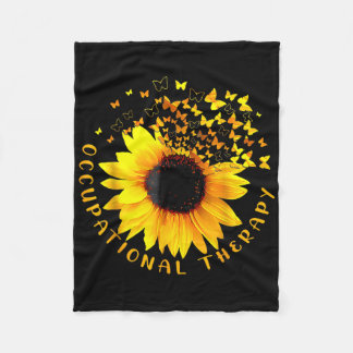 Occupational Therapy Sunflower Ot Therapist Istant Fleece Blanket