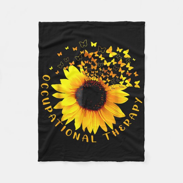 Occupational Therapy Sunflower Ot Therapist Istant Fleece Blanket (Front)