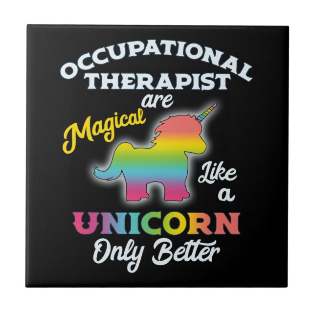 Occupational Therapy Unicorn OT Therapist Tile (Front)