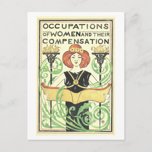"Occupations of Women and Their Compensation" Postcard (Front)