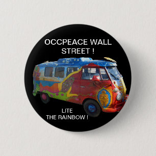 OCCUPEACE WALL STREET! LITE THE RAINBOW 6 CM ROUND BADGE