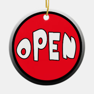 Occupied or Open Reversible Door Hanger Ceramic Tree Decoration