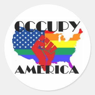 Occupy America - LGBTQ Classic Round Sticker