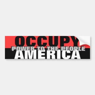 OCCUPY AMERICA POWER TO THE PEOPLE BUMPER STICKER
