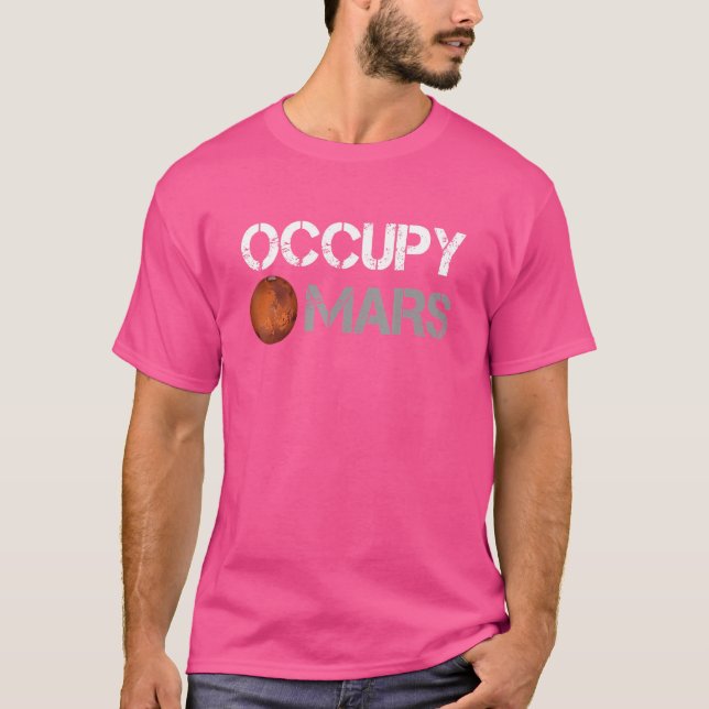 Occupy Mars  Science Space Astronaut Explorer Vint T-Shirt (Front)