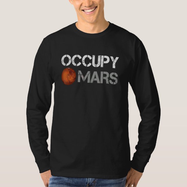 Occupy Mars  Science Space Astronaut Explorer Vint T-Shirt (Front)
