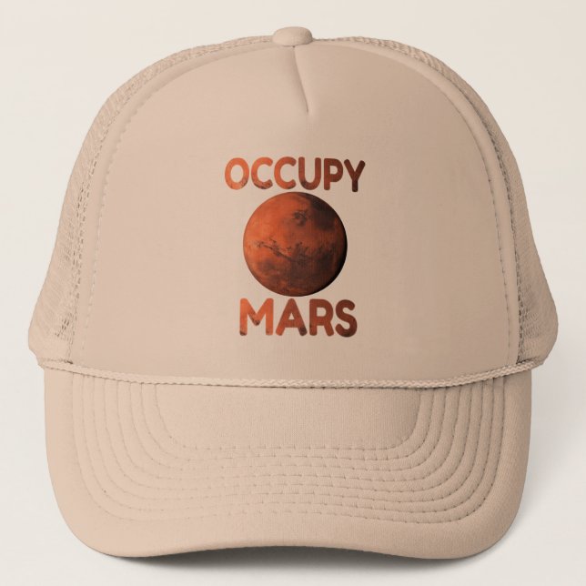 Occupy Mars Space Race Terraform Trucker Hat (Front)