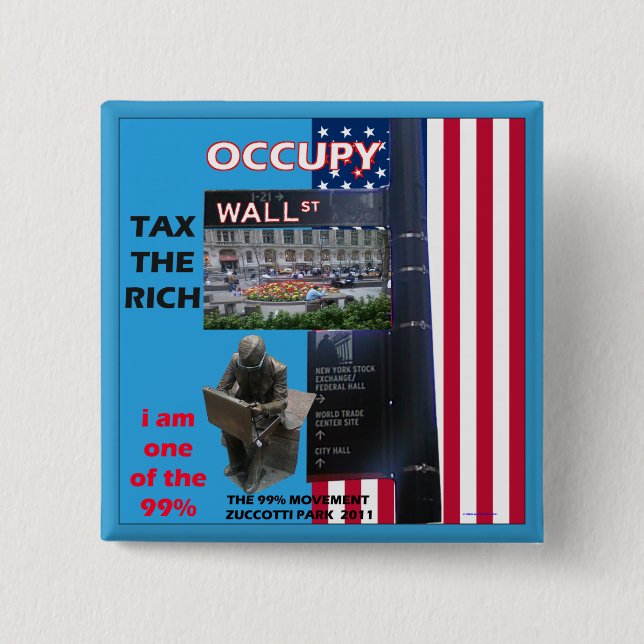 Occupy Wall Street - Zuccotti Park 2011 15 Cm Square Badge (Front)