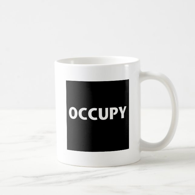 Occupy (White on Black) Coffee Mug (Right)