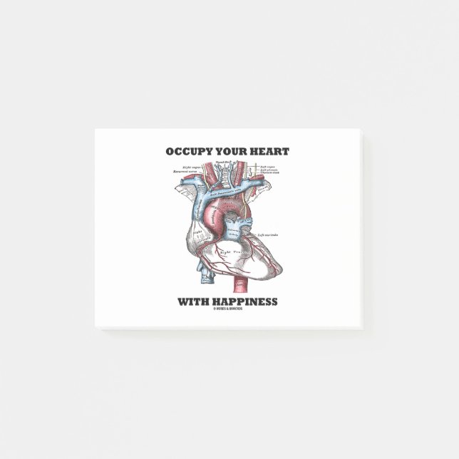Occupy Your Heart With Happiness Anatomical Humor Post-it Notes (Front)