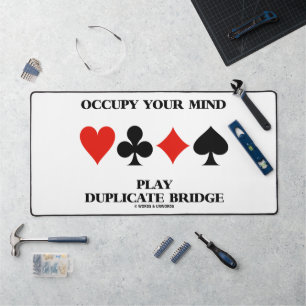 Occupy Your Mind Play Duplicate Bridge Card Suits Desk Mat
