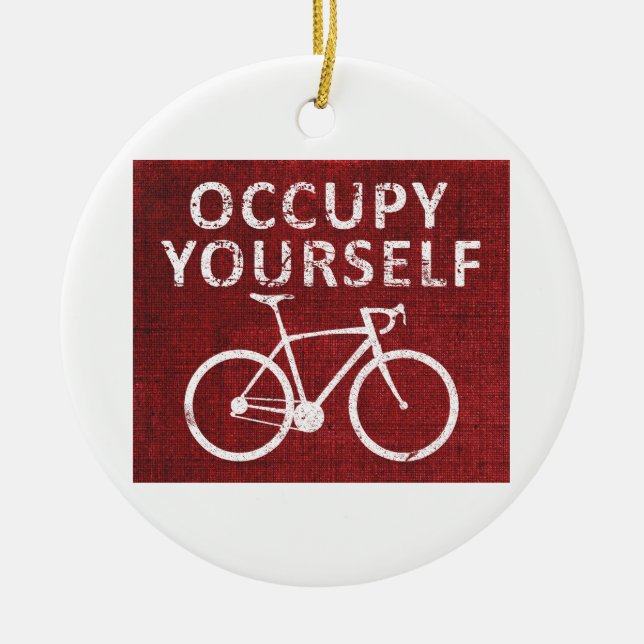 Occupy Yourself Ceramic Tree Decoration (Front)