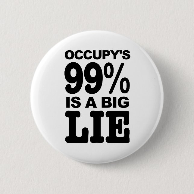 Occupy's 99% is a Big Lie 6 Cm Round Badge (Front)
