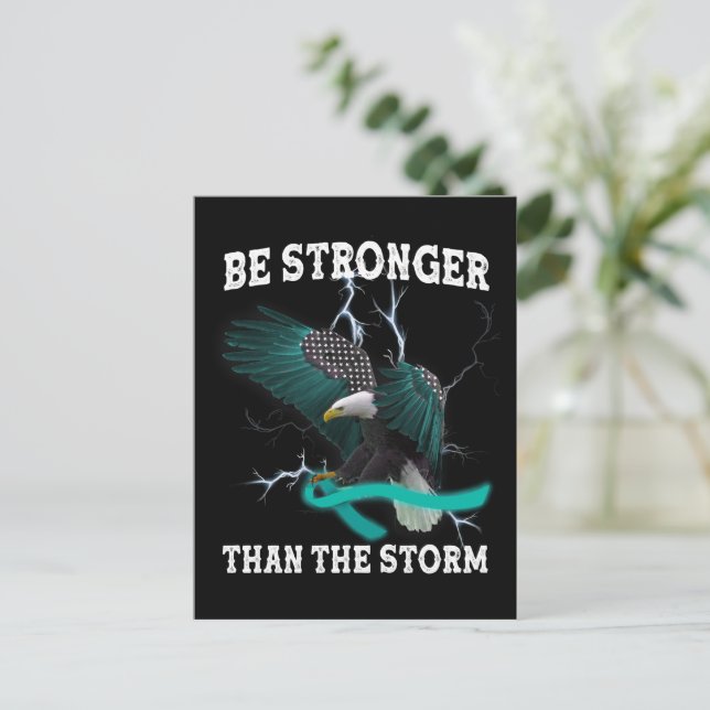 OCD And PTSD Eagle Teal Ribbon Awareness Themed T- Postcard (Standing Front)