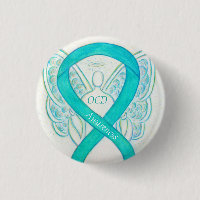 OCD Awareness Ribbon Teal Guardian Angel Art Pins