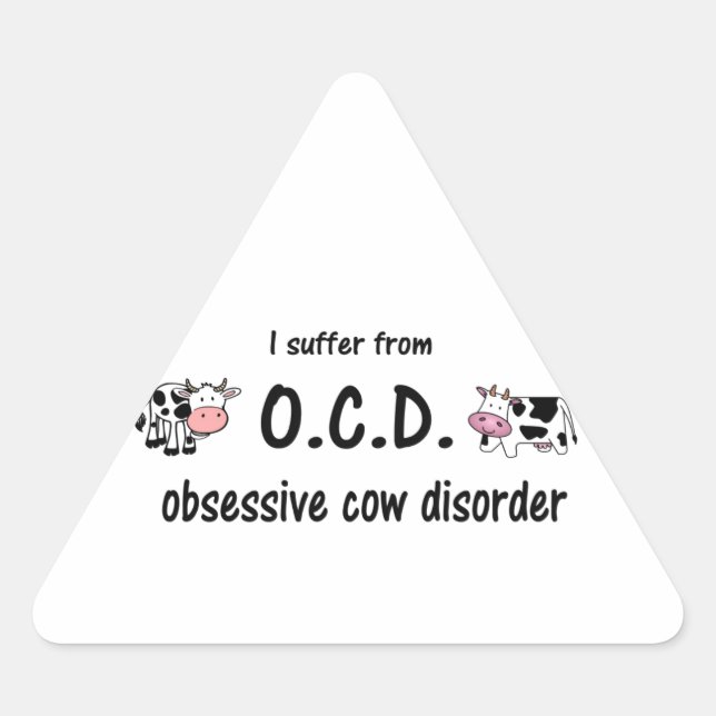 OCD Cow Triangle Sticker (Front)