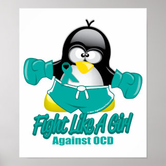 OCD Fighting Penguin Poster