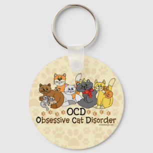 OCD Obsessive Cat Disorder Key Ring