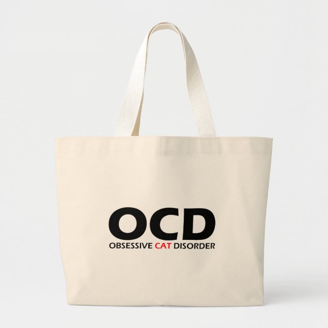 OCD - Obsessive Cat Disorder Large Tote Bag (Front)