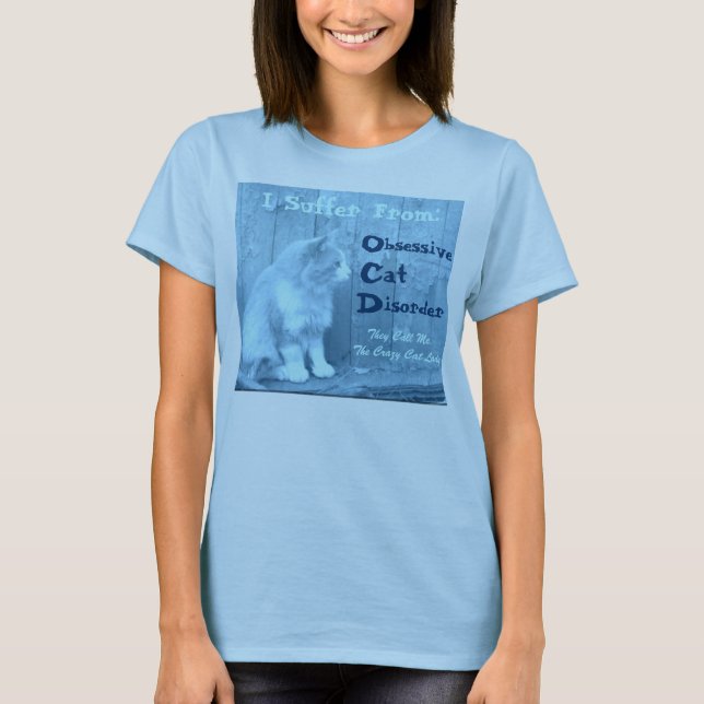 OCD: Obsessive Cat Disorder Shirt - Blue (Front)