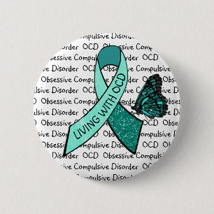 OCD Obsessive Compulsive Disorder Awareness Ribbon 6 Cm Round Badge