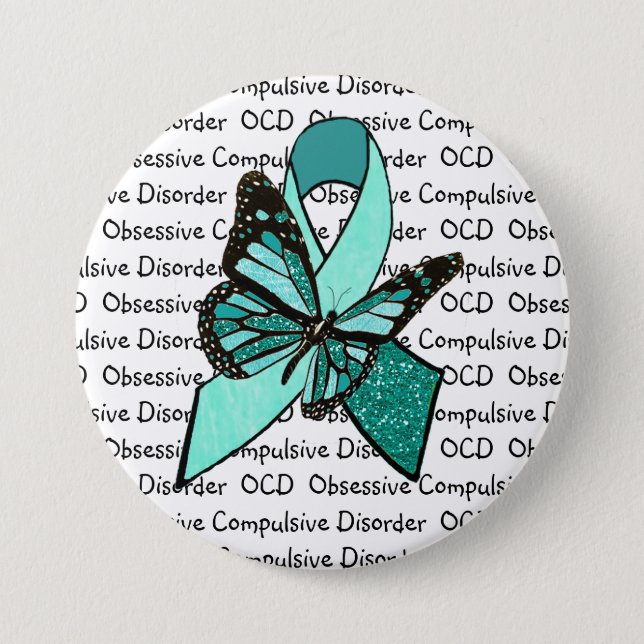 OCD Obsessive Compulsive Disorder Awareness Ribbon 7.5 Cm Round Badge (Front)