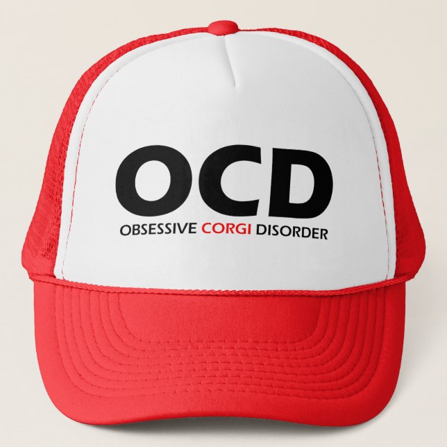 OCD - Obsessive Corgi Disorder Trucker Hat (Front)