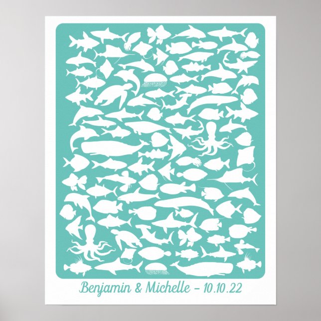 Ocean - 100 Signature Guest Book Alternative (Front)