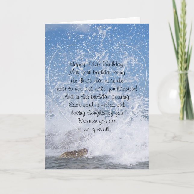 Ocean 100th Birthday Card (Front)