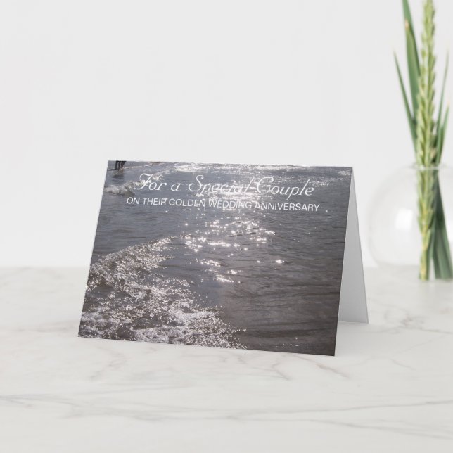 Ocean 50th Wedding Anniversary Card (Front)