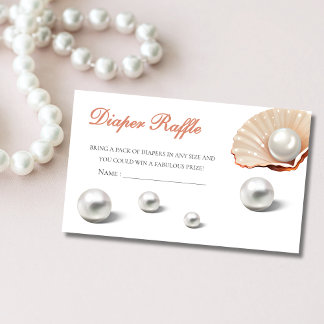 Ocean a little pearl under sea baby shower Diaper Enclosure Card