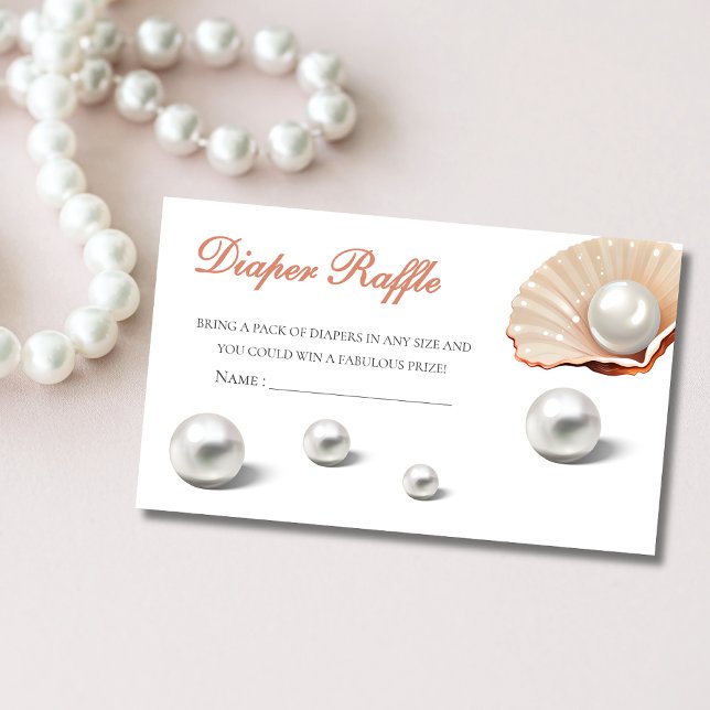 Ocean a little pearl under sea baby shower Diaper Enclosure Card (Creator Uploaded)