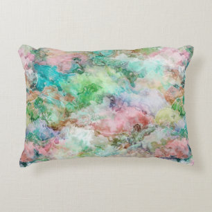 Ocean Abstract Watercolor Grunge Pattern Decorative Cushion