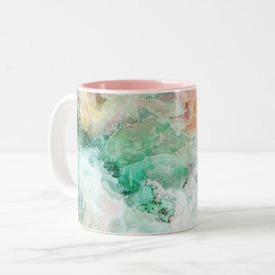 Ocean Abstract Watercolor Grunge Pattern Two-Tone Coffee Mug