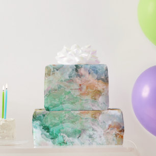 Ocean Abstract Watercolor Grunge Pattern Wrapping Paper