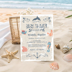 Ocean Adventure   Nautical Beach Baby Shower Invitation