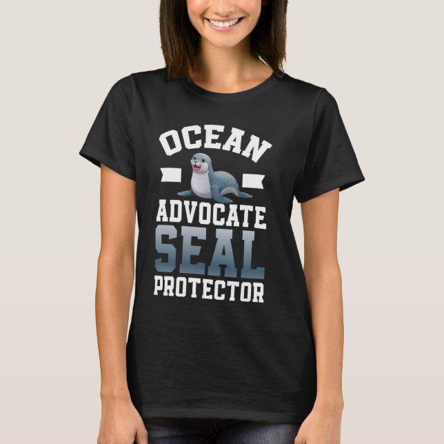 Ocean Advocate Seal Protector Seal T-Shirt (Front)