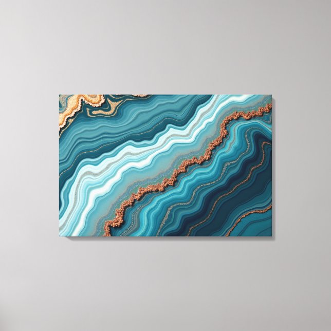 Ocean Agate – Abstract Fluid Art Canvas Print (Front)
