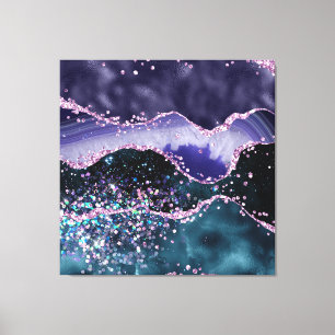 *~* Ocean Agate Celestial  GLITTER AP8 Canvas Print