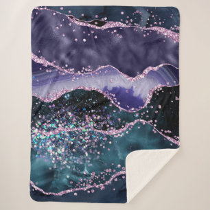 *~* Ocean Agate Celestial , GLITTER AP8 Sherpa Blanket