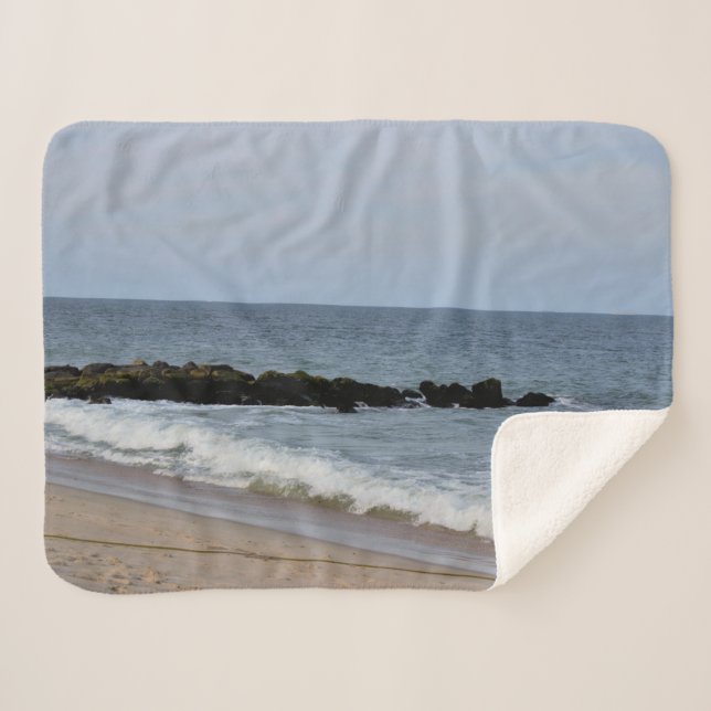 Ocean and Beach Photo Sherpa Blanket (Front (Horizontal))