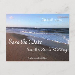 Ocean and Beach Theme Announcement Postcard