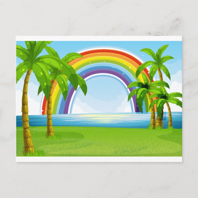 Ocean and rainbow postcard (Front)