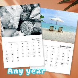 Ocean and Seacoast Photo Template Family Wall Calendar